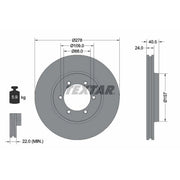 Textar 2 x Vented Front Brake Discs 92138400