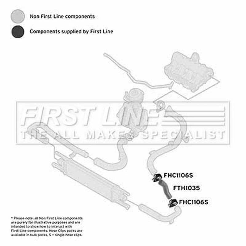 First Line Intercooler Turbo Charge Air Hose Lower FTH1035