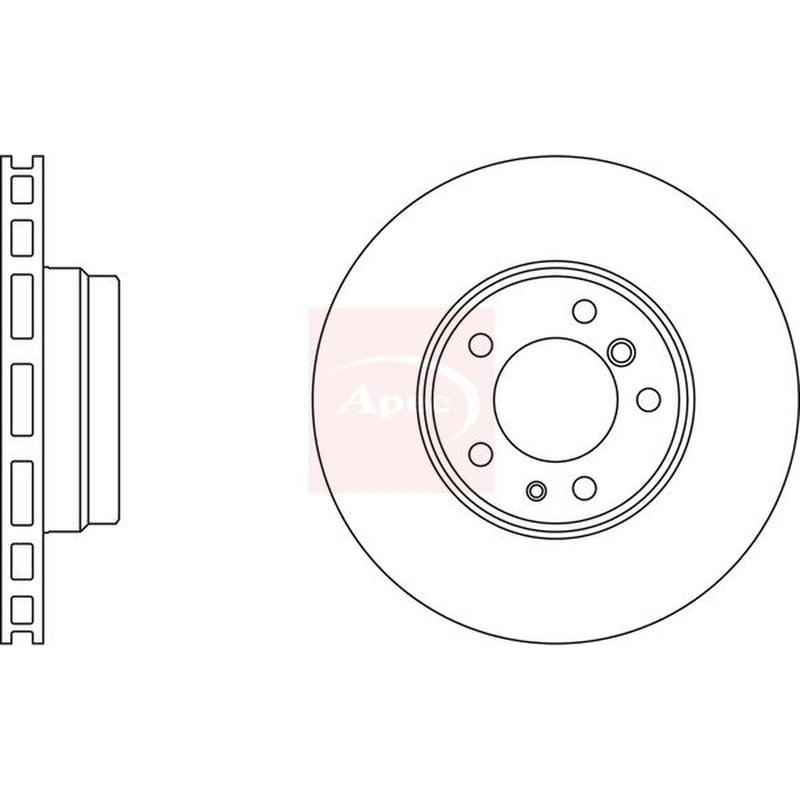 Apec 2 x Vented Front Brake Discs DSK2006