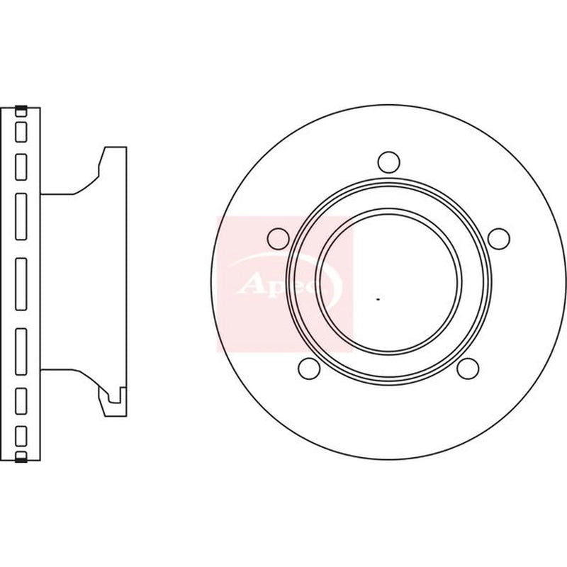 Apec 2 x Vented Rear Brake Discs DSK3032