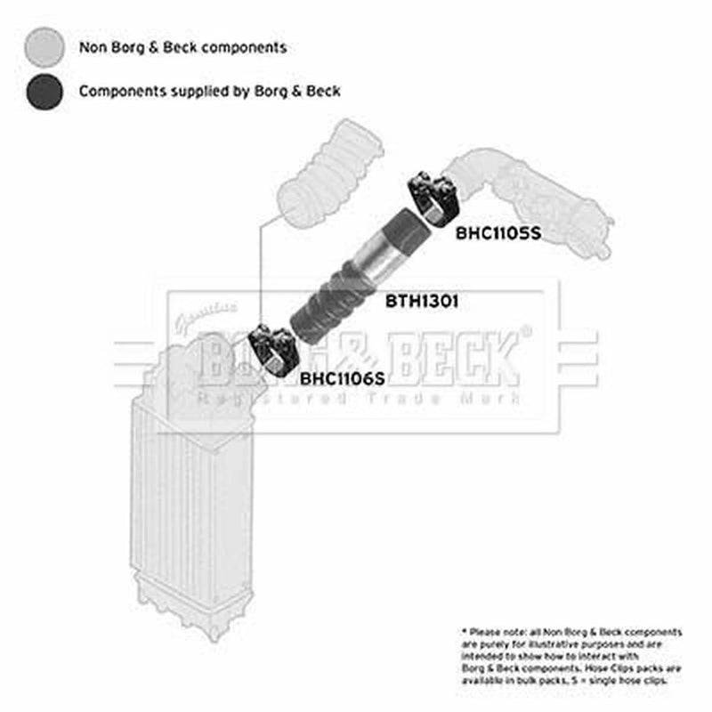 Borg & Beck Intercooler Turbo Charge Air Hose BTH1301