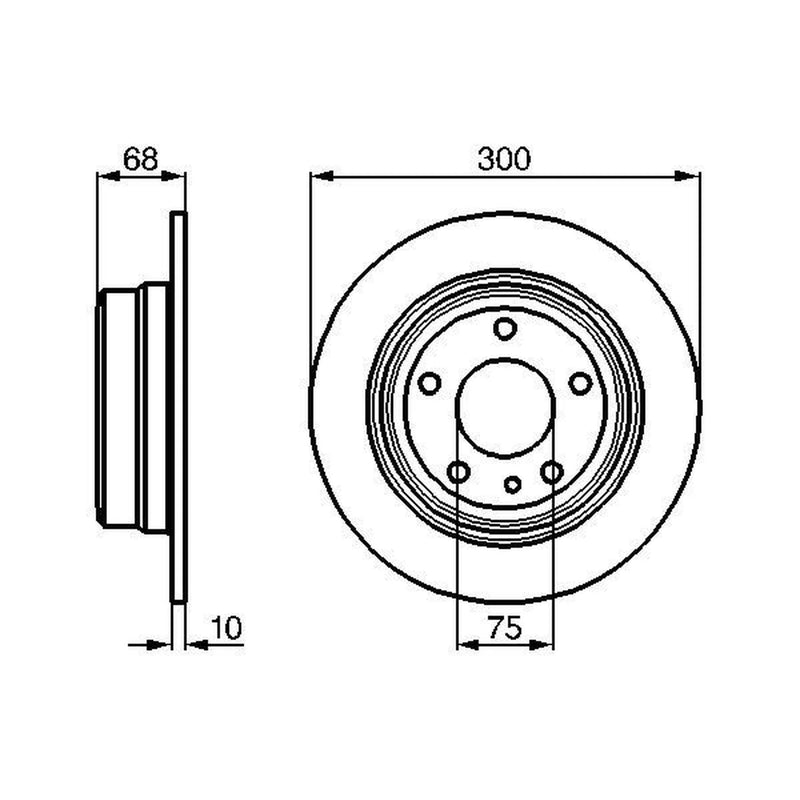 Bosch 2 x Solid Rear Brake Discs 0 986 478 323