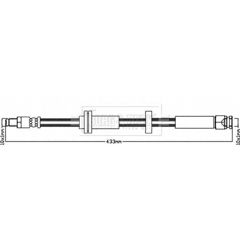 Borg & Beck Brake Hydraulic Hose Line Front Left BBH8331
