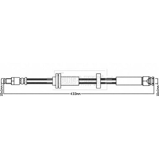 Borg & Beck Brake Hydraulic Hose Line Front Left BBH8331