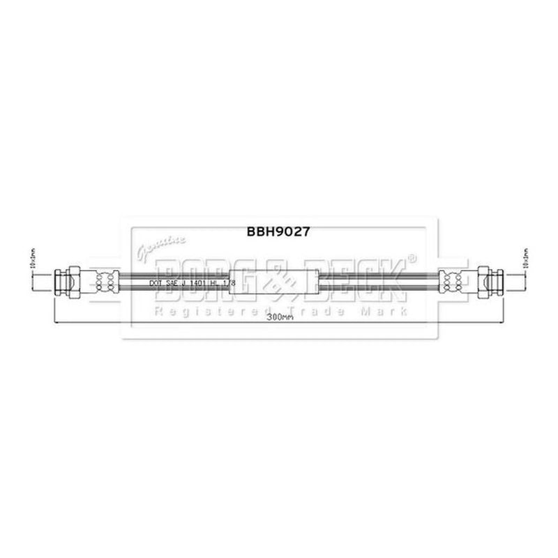 Borg & Beck Brake Hydraulic Hose Line Rear Left BBH9027
