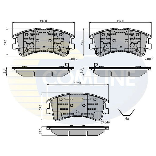 Comline 4 x Front Brake Pad Set CBP3950