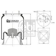 Febi Air Suspension Bellow 240mm 20522