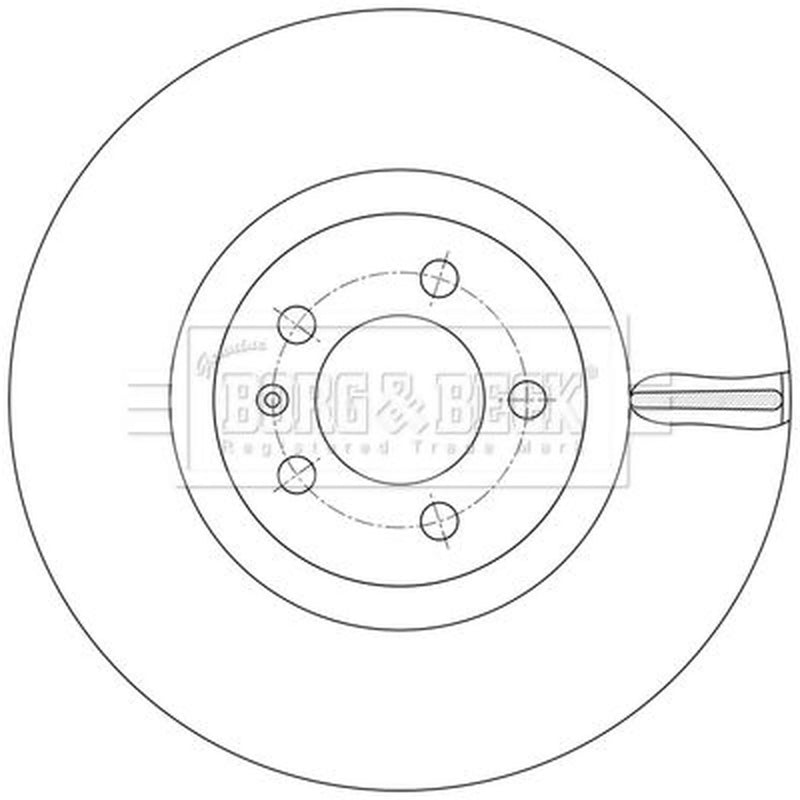 Borg & Beck 2 x Vented Front Brake Discs BBD5587