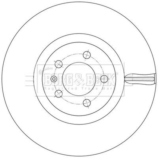 Borg & Beck 2 x Vented Front Brake Discs BBD5587