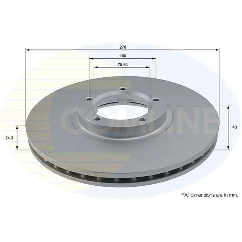 Comline 2 x Internally Vented Front Brake Discs ADC1205V
