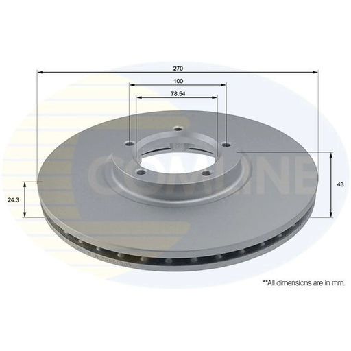 Comline 2 x Internally Vented Front Brake Discs ADC1205V