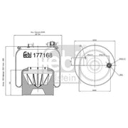 Febi Air Suspension Bellow 200mm Rear Left 177168