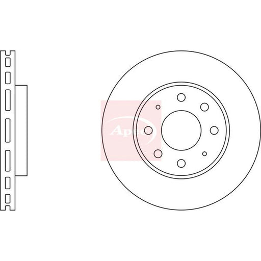 Apec 2 x Vented Front Brake Discs DSK2142