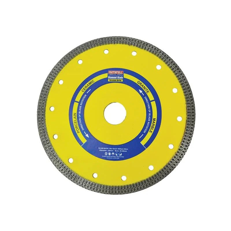 Faithfull Porcelain Diamond Blade 180 x 25.4mm - FAIDB180CRP