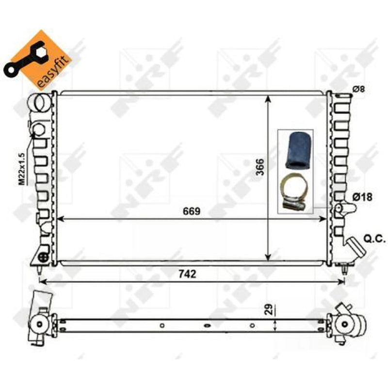 NRF Engine Radiator 58101
