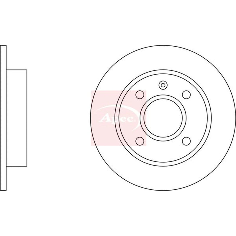 Apec 2 x Solid Front Brake Discs DSK110