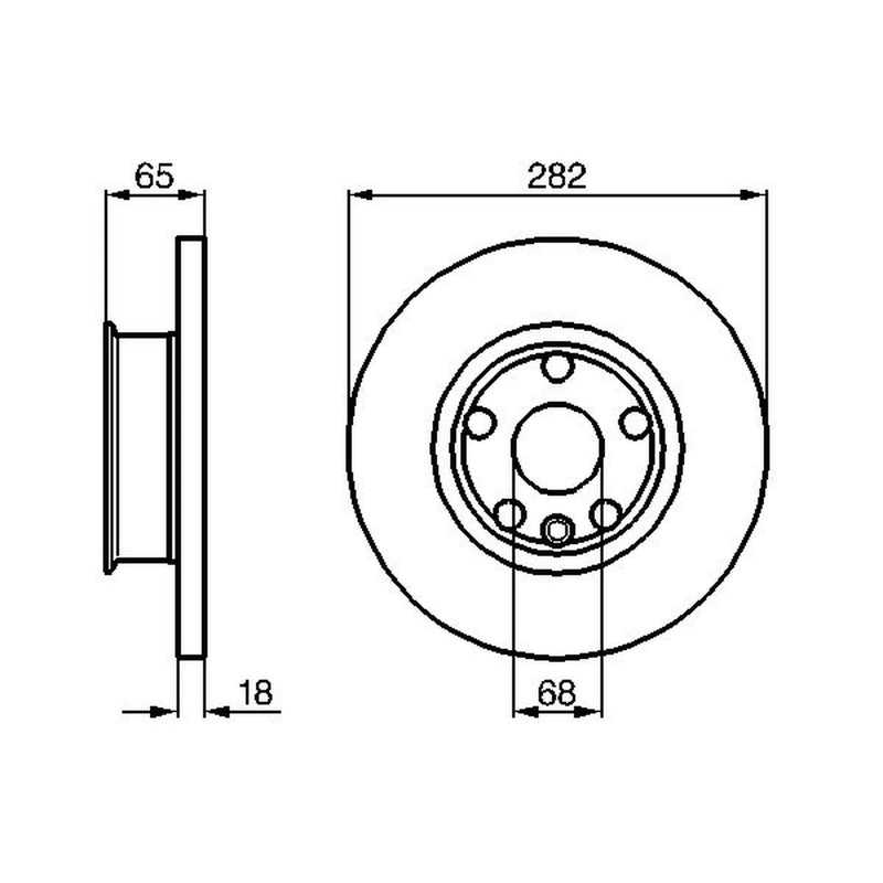 Bosch 2 x Solid Front Brake Discs 0 986 478 613