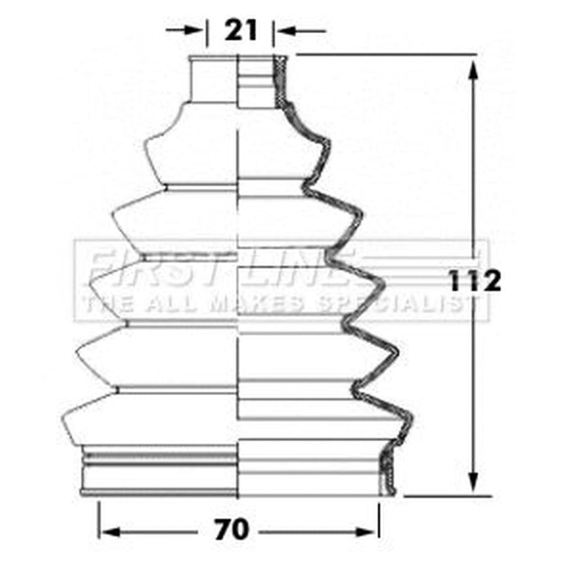 First Line Drive Shaft Bellow Kit Front Left Thermoplast FCB6067