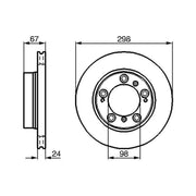 Bosch 2 x Vented Front Brake Discs 0 986 478 477
