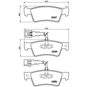 Brembo 4 x Rear Brake Pad Set P85068