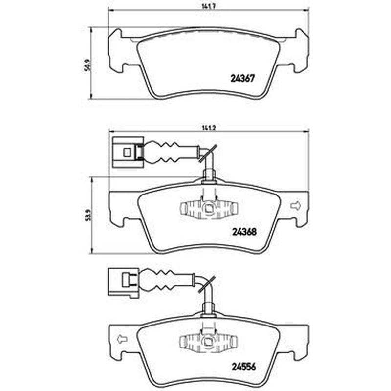 Brembo 4 x Rear Brake Pad Set P85068