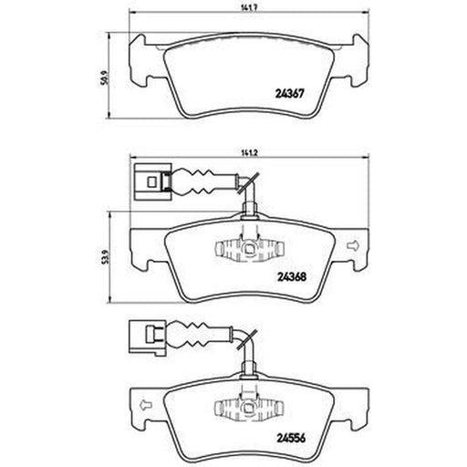 Brembo 4 x Rear Brake Pad Set P85068