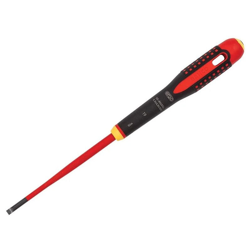 Bahco ERGO™ Slim VDE Insulated Slotted Screwdriver 4.0 x 100mm - BE-8040SL