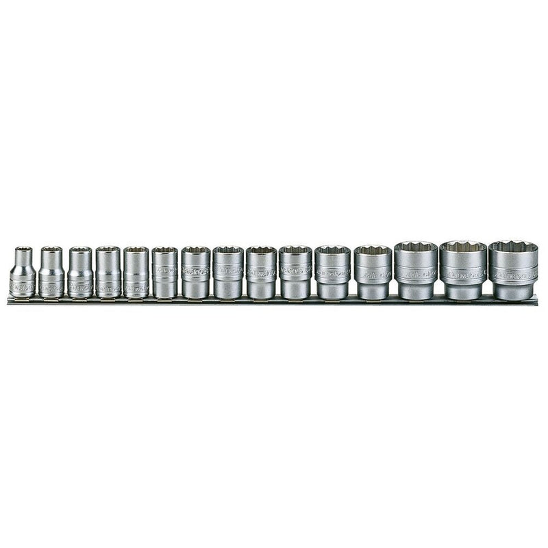 Teng Tools Socket Clip Rail Set 15 Pieces 1/2" Drive