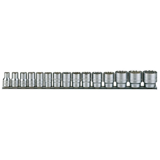 Teng Tools Socket Clip Rail Set 15 Pieces 1/2" Drive