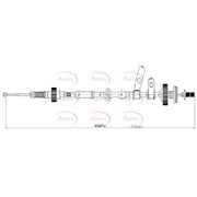 Apec Handbrake Cable Left Rear CAB1615