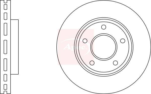 Apec 2 x Brake Disc Set Vented