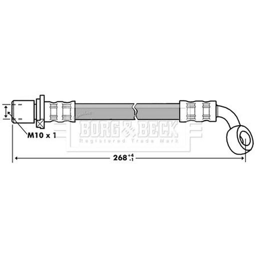 Borg & Beck Brake Hydraulic Hose Line Rear Left BBH7284