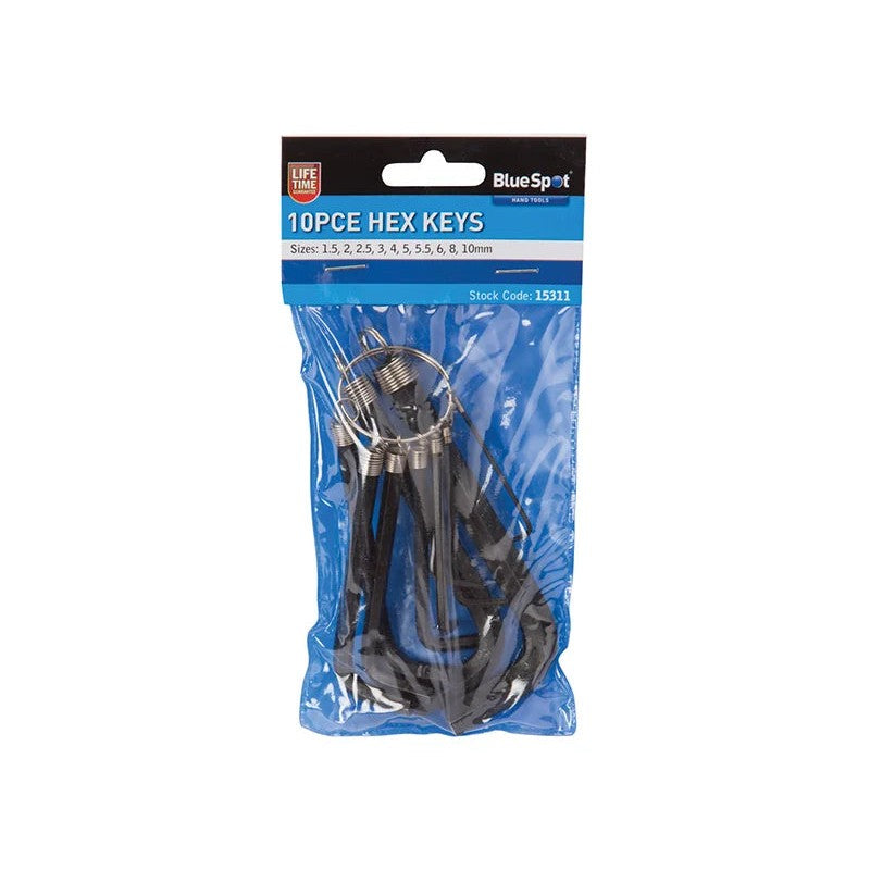 BlueSpot Tools Hexagon Key Set, 10 Piece - 15311
