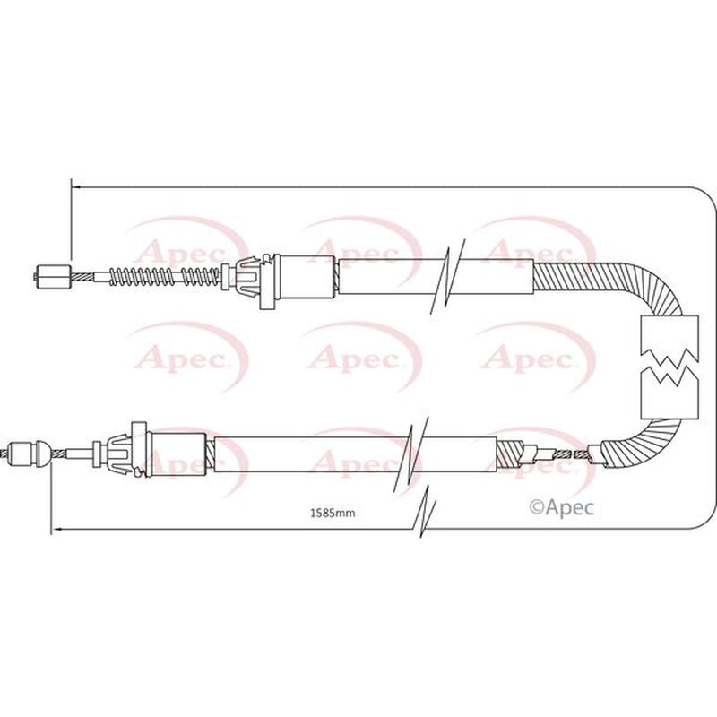 Apec Handbrake Cable Right Rear CAB1367