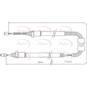Apec Handbrake Cable Right Rear CAB1367