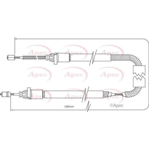 Apec Handbrake Cable Right Rear CAB1367