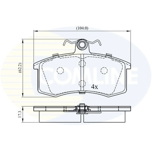 Comline 4 x Front Brake Pad Set CBP0173