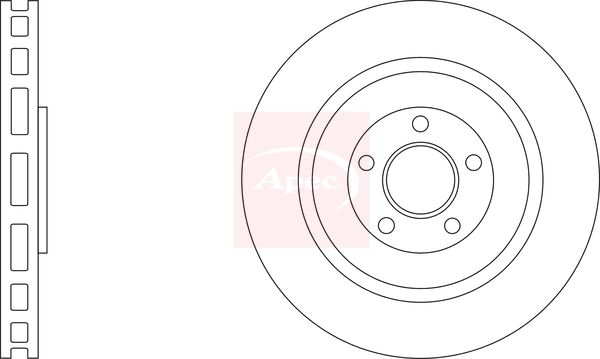 Apec 2 x Brake Disc Set Vented
