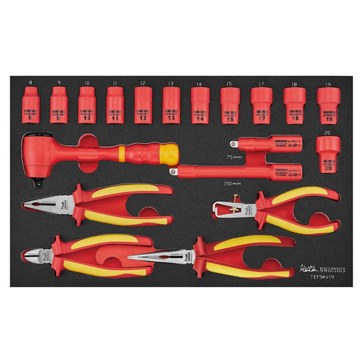Teng Tools Insulated Socket & Pliers Set FOAM3 19 Pieces
