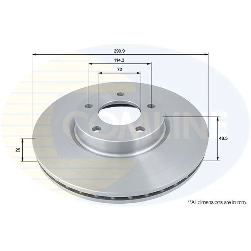 Comline 2 x Internally Vented Front Brake Discs ADC0447V