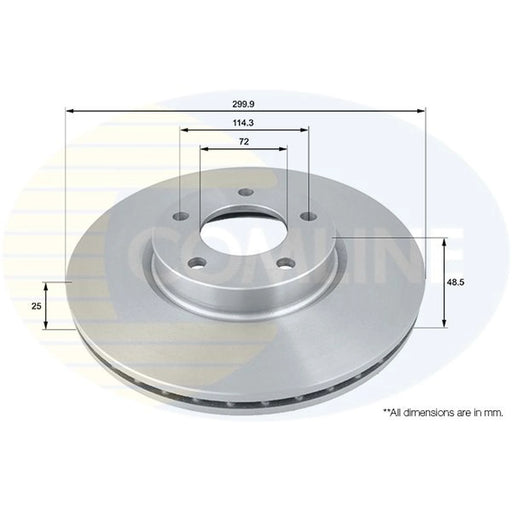 Comline 2 x Internally Vented Front Brake Discs ADC0447V