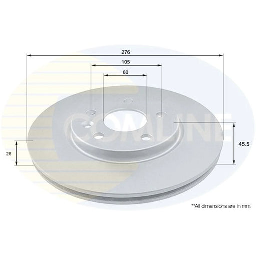 Comline 2 x Front Brake Discs ADC1167V