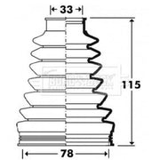 Borg & Beck Drive Shaft Bellow Kit Rear Left Therm BCB2909
