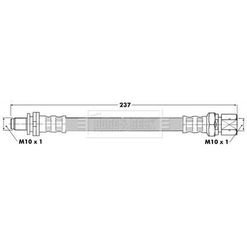 Borg & Beck Brake Hydraulic Hose Line Rear Left BBH6341