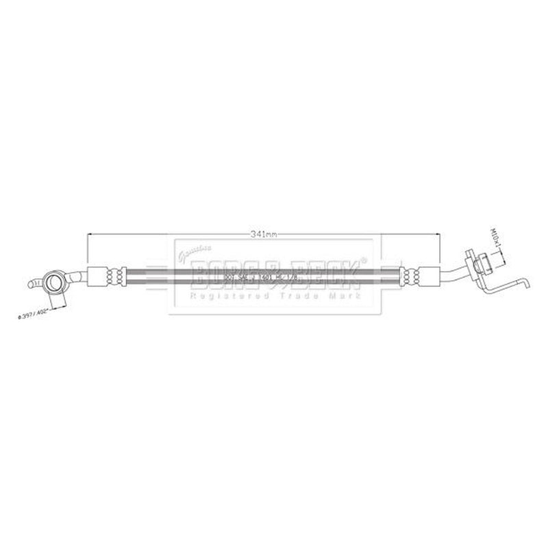 Borg & Beck Brake Hydraulic Hose Line Rear Left BBH8902