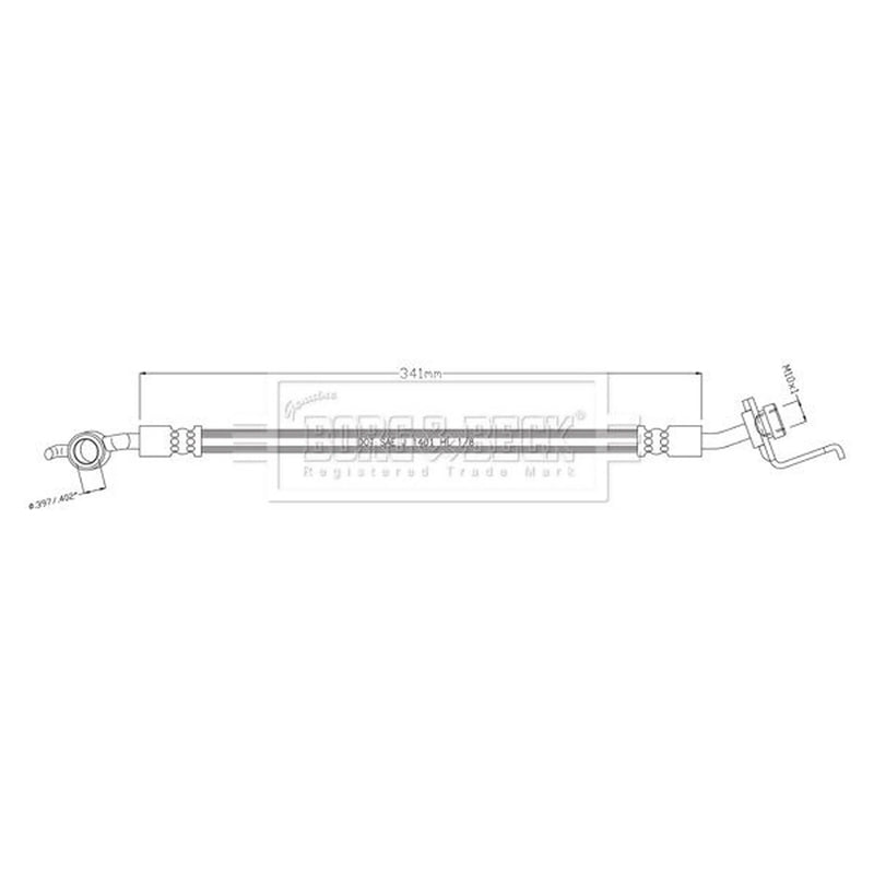 Borg & Beck Brake Hydraulic Hose Line Rear Left BBH8902