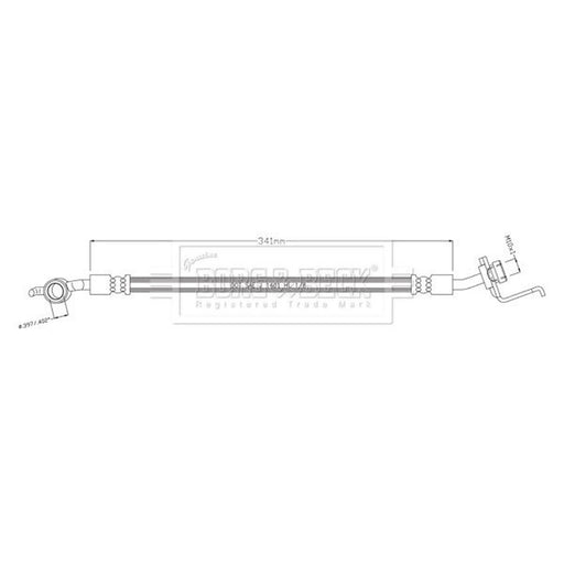 Borg & Beck Brake Hydraulic Hose Line Rear Left BBH8902