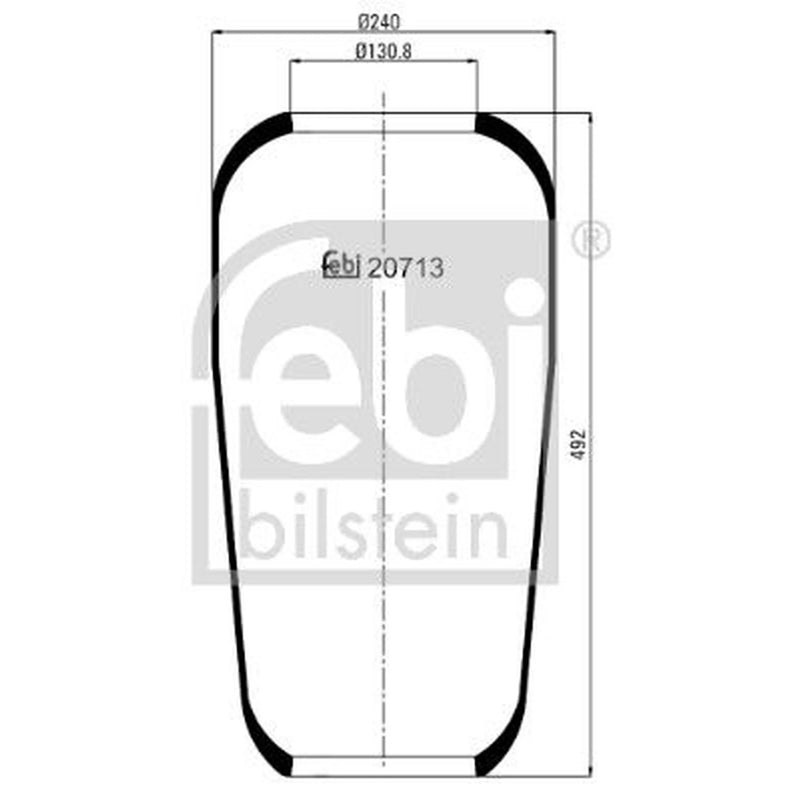 Febi Air Suspension Bellow 198mm Rear 20713