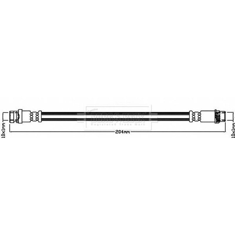 Borg & Beck Brake Hydraulic Hose Line Rear BBH8543