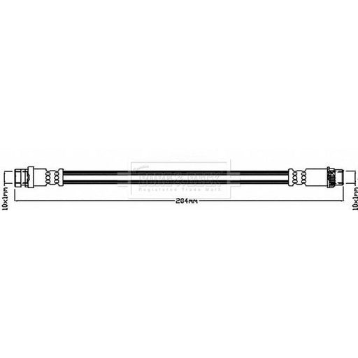 Borg & Beck Brake Hydraulic Hose Line Rear BBH8543